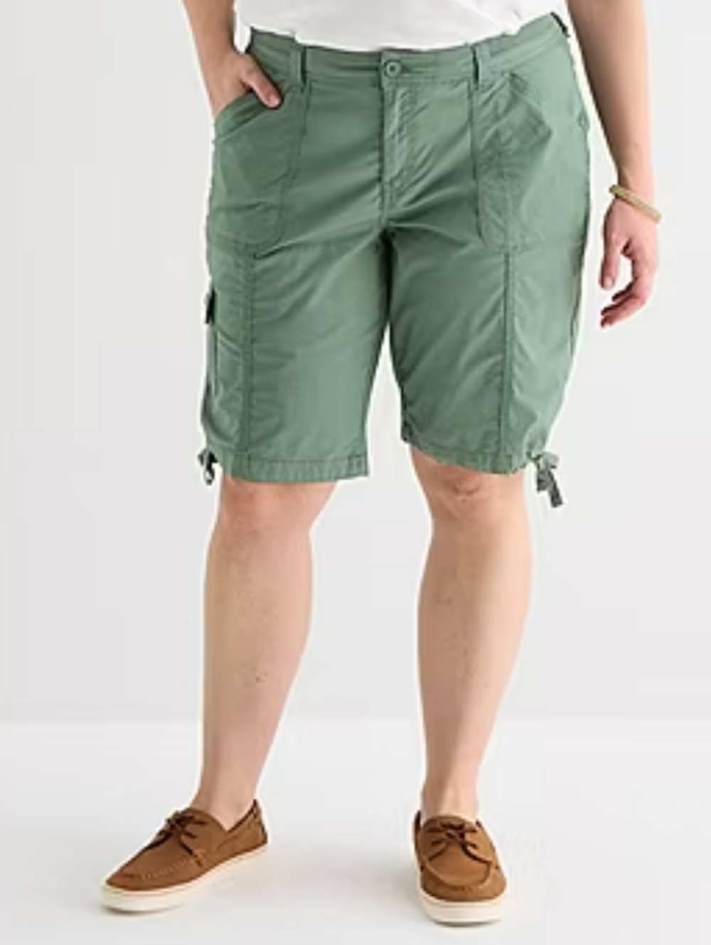 St Johns Bay 11.5" Women's  Bermuda Shorts - Oregano/Green NWT Size 18W